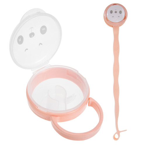 4Sets Schnullerhalter Pp+silikon, Kompakte Aufbewahrungsbox Pink 1