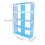 2Pcs Blue Storage Rack Metal Frame 4 Tier Book Sundries Shelf 1