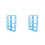 2Pcs Blue Storage Rack Metal Frame 4 Tier Book Sundries Shelf 5