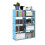 2Pcs Blue Storage Rack Metal Frame 4 Tier Book Sundries Shelf 3