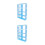 2Pcs Blue Storage Rack Metal Frame 4 Tier Book Sundries Shelf 4