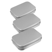 9Pièces Boîtes En Étain Rectangulaires Portables Argentées Pour Cartes