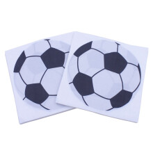 40Pcs White Soccer Printing Napkins Party Birthday Decoration