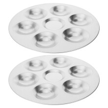 10Pcs Rust-Proof Silver Aluminum Painting Palettes 6 Holes for Art Use