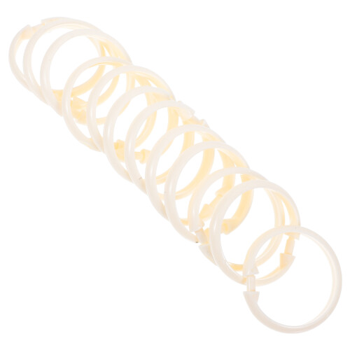 24Pcs Easy Slide Beige Plastic Shower Curtain Hooks for Home Use 2
