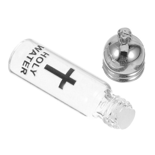 5Pièces Flacons Argentés Verre Sainte Baptême 2