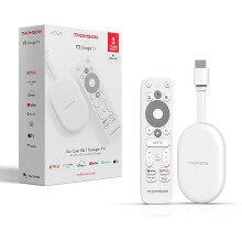 Thomson Go Cast 152UK, Google TV, 4K UHD Streaming Dongle, Voice Control, Google Cast, Dolby Atmos, Dolby Digital Plus, Wi-Fi