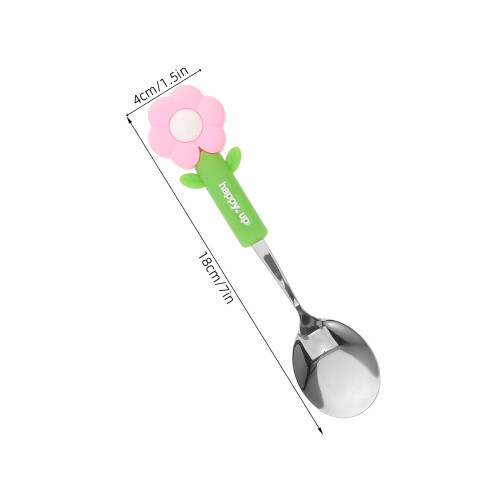 2Pièces Ensemble Couverts Acier Silicone Motif Tournesol 1