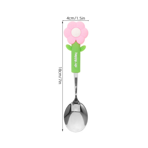 2Pièces Ensemble Couverts Acier Silicone Motif Tournesol 2