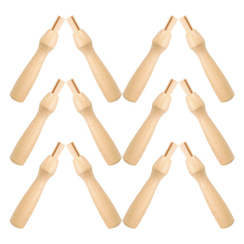 60Pièces Poignées Bois Khaki Pour Punch Needle Artisanat Feutrage 2