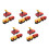 5Pièces Ensemble Train Plastic Rouge Pour Enfants Jeu Réaliste 9