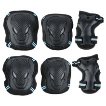 1Ensemble Kit Protection Noir Genoux Coudes Mains Pour Sports Outdoor