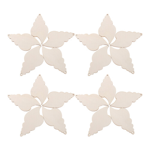 100Pièces Découpes Bois Naturel Conque Beige Accessoires Décor Plage 1