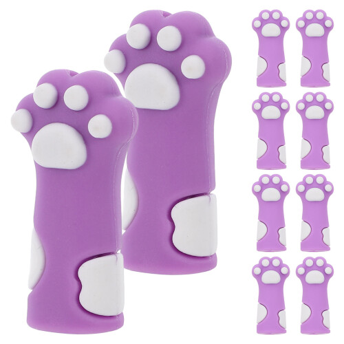 50Pièces Embouts Silicone Chat Violet Protège Outils Pédicure