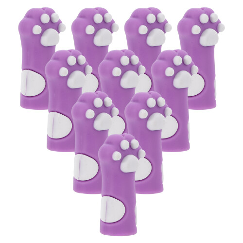 50Pièces Embouts Silicone Chat Violet Protège Outils Pédicure 1