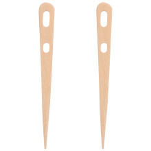4Paires Aiguilles À Tapisserie Bois Naturel Yeux Larges Kit Tricot