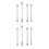 2Ensembles Décor Acier Argenté Double Perçage Durable 6