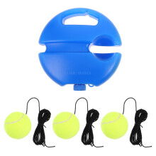 2Sets Beginner Tennis Training Ball with Base and String Blue Plastic