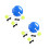 2Sets Beginner Tennis Training Ball with Base and String Blue Plastic 3