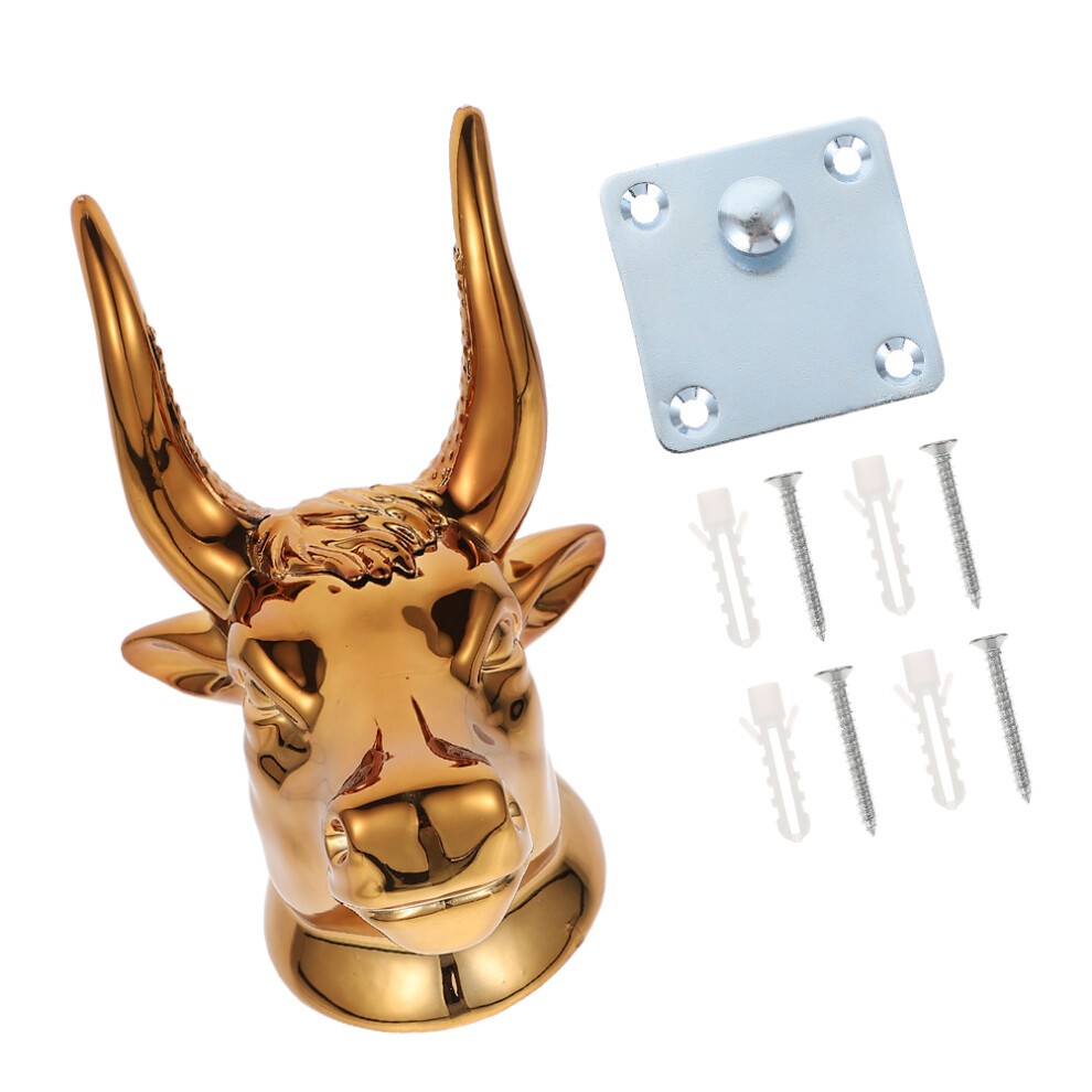Photos - Other for Repair 2Pcs Golden Iron Wall Towel Holder Vintage Cow Head Hooks for Bathroom