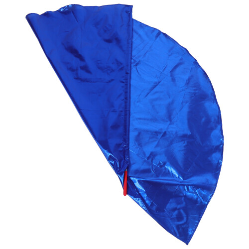 5Pcs Blue Worship Dance Flags Double-Sided Silky Semicircle for Stage