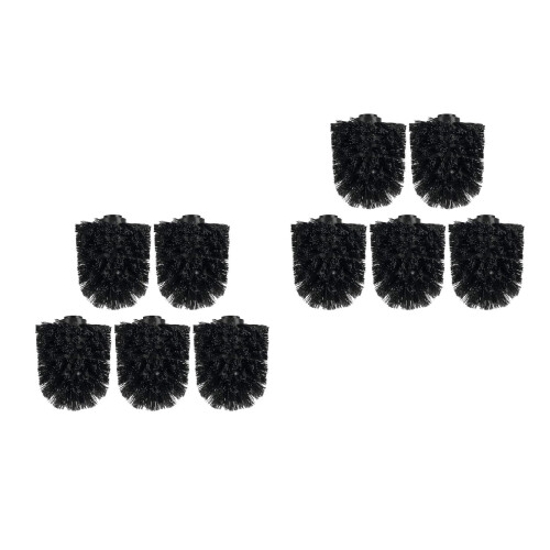10Pcs Black Plastic Toilet Brush Heads for Efficient Cleaning 2