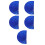 5Pcs Blue Worship Dance Flags Double-Sided Silky Semicircle for Stage 4