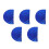 5Pcs Blue Worship Dance Flags Double-Sided Silky Semicircle for Stage 6