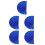 5Pcs Blue Worship Dance Flags Double-Sided Silky Semicircle for Stage 7