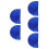 5Pcs Blue Worship Dance Flags Double-Sided Silky Semicircle for Stage 5