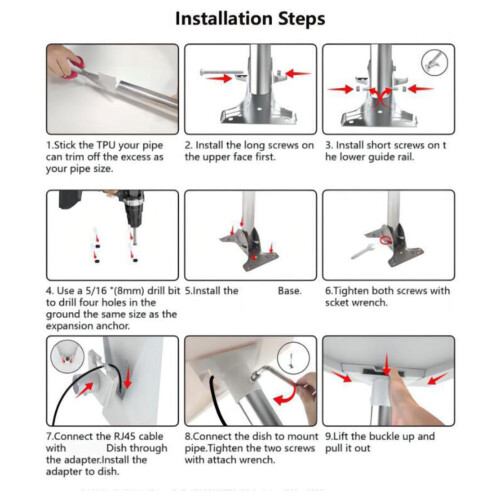 Adjustable Satellite Mount Kit White