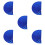 5Pcs Blue Worship Dance Flags Double-Sided Silky Semicircle for Stage 9