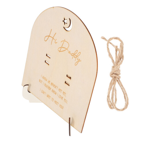 3Ensembles Plaque Bois Beige Support Pour Annonce Bébé