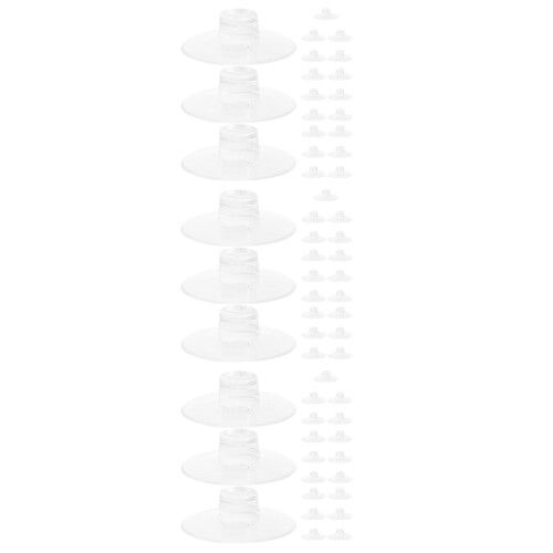 60Pièces Fixateurs De Câbles Ventouse Silicone Transparent Facile Fix 2
