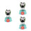 3Pièces Figurines Panda Swing Résine Décor Tableau De Bord 3