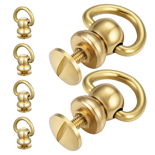 24Pcs Brass Rotatable Strap Hardware Heavy Duty Purse Rivets for Bags 1