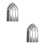 2Pcs Gothic Arched Window Pane Mirrors White Wood for Wall Decor Home 5