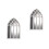 2Pcs Gothic Arched Window Pane Mirrors White Wood for Wall Decor Home 6