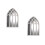 2Pcs Gothic Arched Window Pane Mirrors White Wood for Wall Decor Home 4