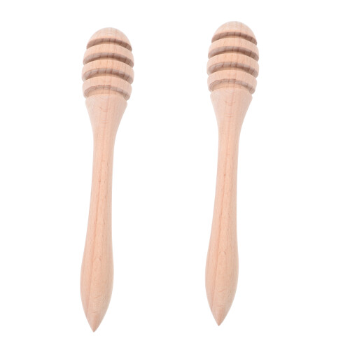 4Pièces Bâtons Miel En Bois Simples Pour Usage Domestique Marron Clair 2