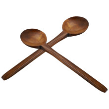 6Pcs Brown Wooden Soup Ladles Lightweight Non-Stick Cooking Utensils