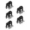 5Paires Extension Amortisseur Aluminium Noir 6