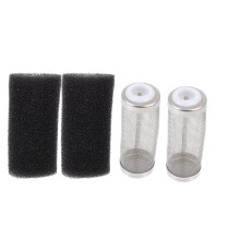 4Sets Aquarium Filter Protective Cover Black Steel Mesh for Fish Tank