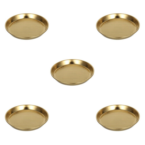 5Pièces Plateaux Dorés En Acier Pour Poisson Snacks 2
