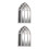 2Pcs Gothic Arched Window Pane Mirrors White Wood for Wall Decor Home 7