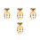 4Pcs Gold Stainless Steel Salad Hands Secure Grip Serving Utensils 5