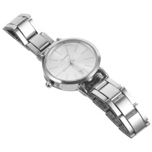 2Pcs Dark Grey Women's Quartz Watch Mesh Belt Stylish Time-Keeping