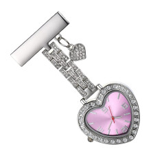 2Pcs Practical Violet Heart Nurse Clip-on Pocket Watches for Women
