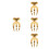4Pcs Gold Stainless Steel Salad Hands Secure Grip Serving Utensils 4