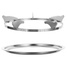 2Sets Compact Cast Iron Gas Stove Wok Stand Silver Easy-Clean Holder